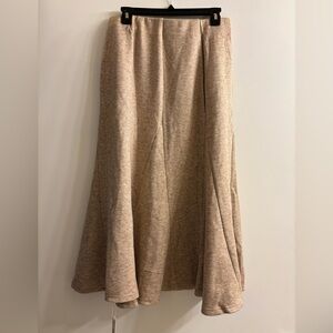 OGL Tan Pleated A-line Maxi Skirt